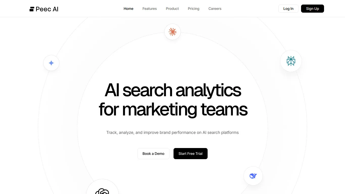 Site web logiciel de Peec AI