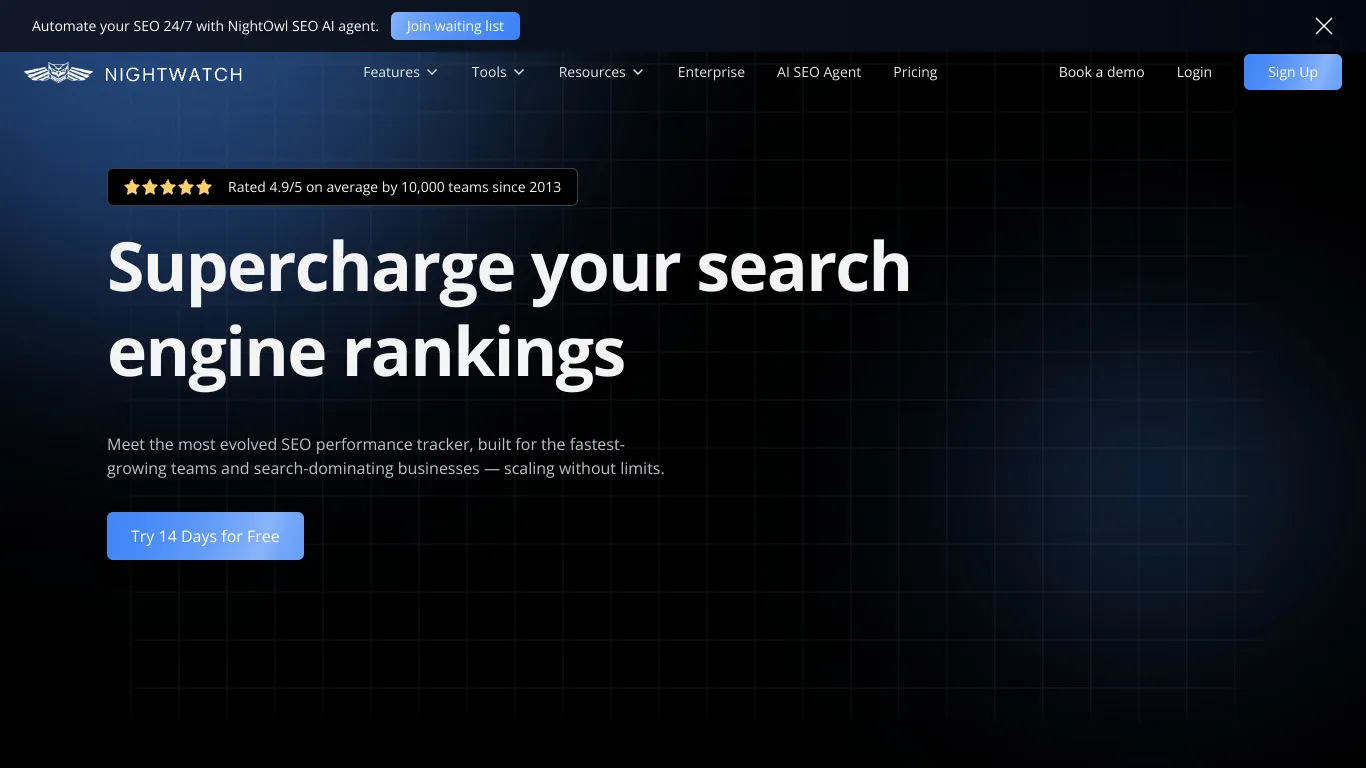 Site web logiciel de Nightwatch