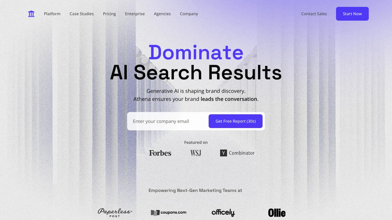 Site web logiciel de Athena HQ