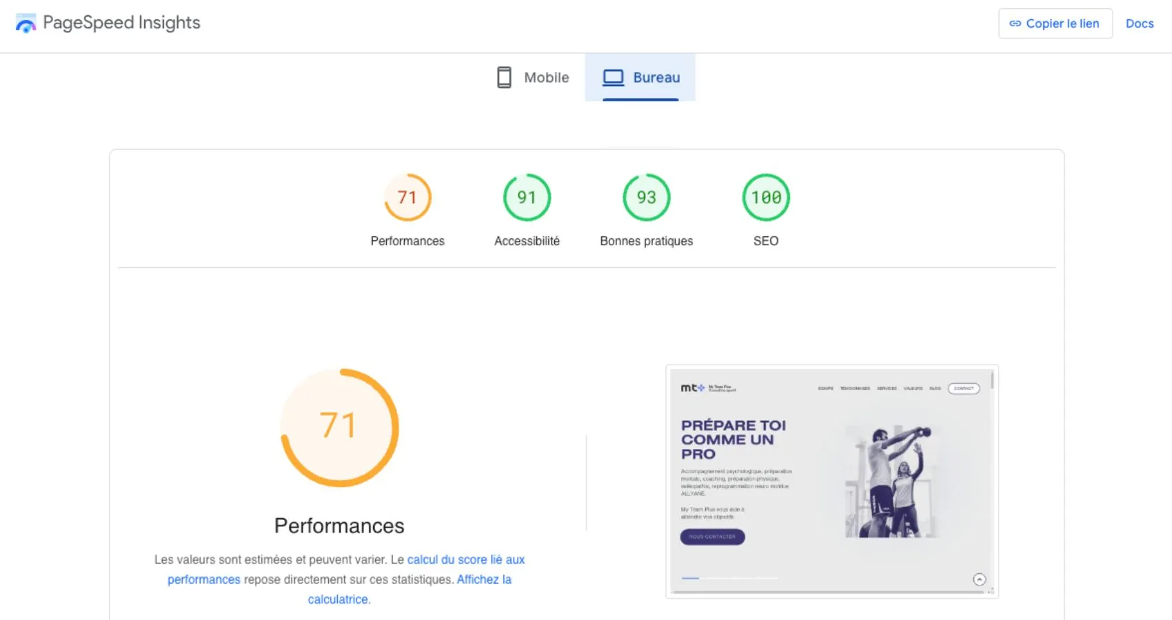 Computer performance before SEO optimization