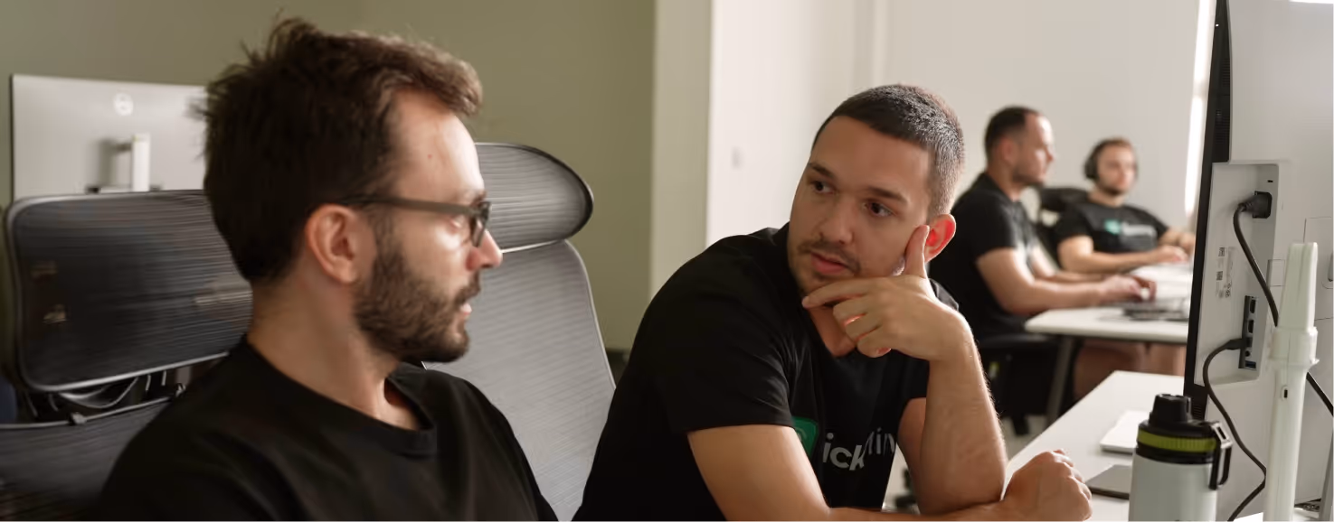 Colleagues talking in a office