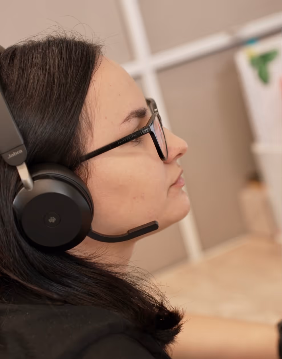 Woman with a headset
