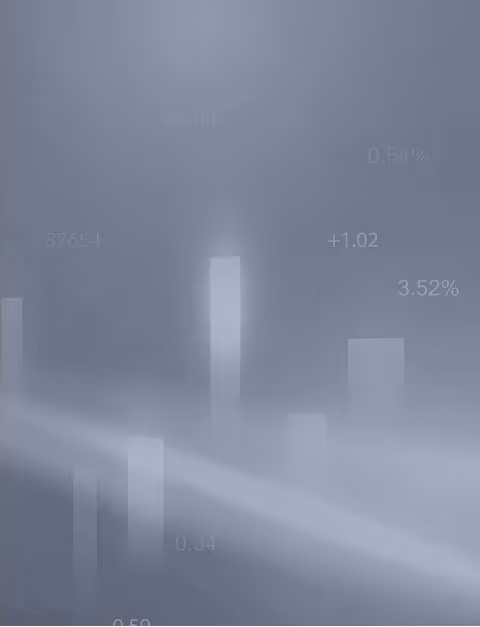 Blurry gray bar chart with faint numeric data floating on a soft gradient background.