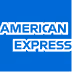 American Express logo with white text on blue background.