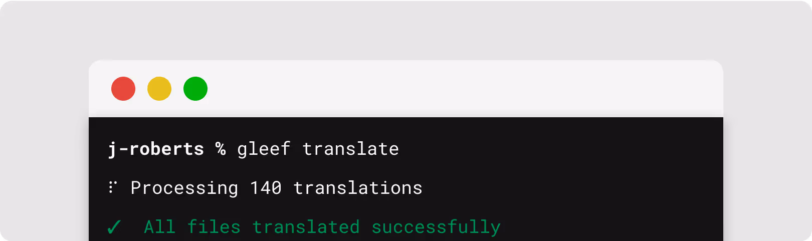 Code editor with terminal displaying task completion confirmation; includes green tick marks.