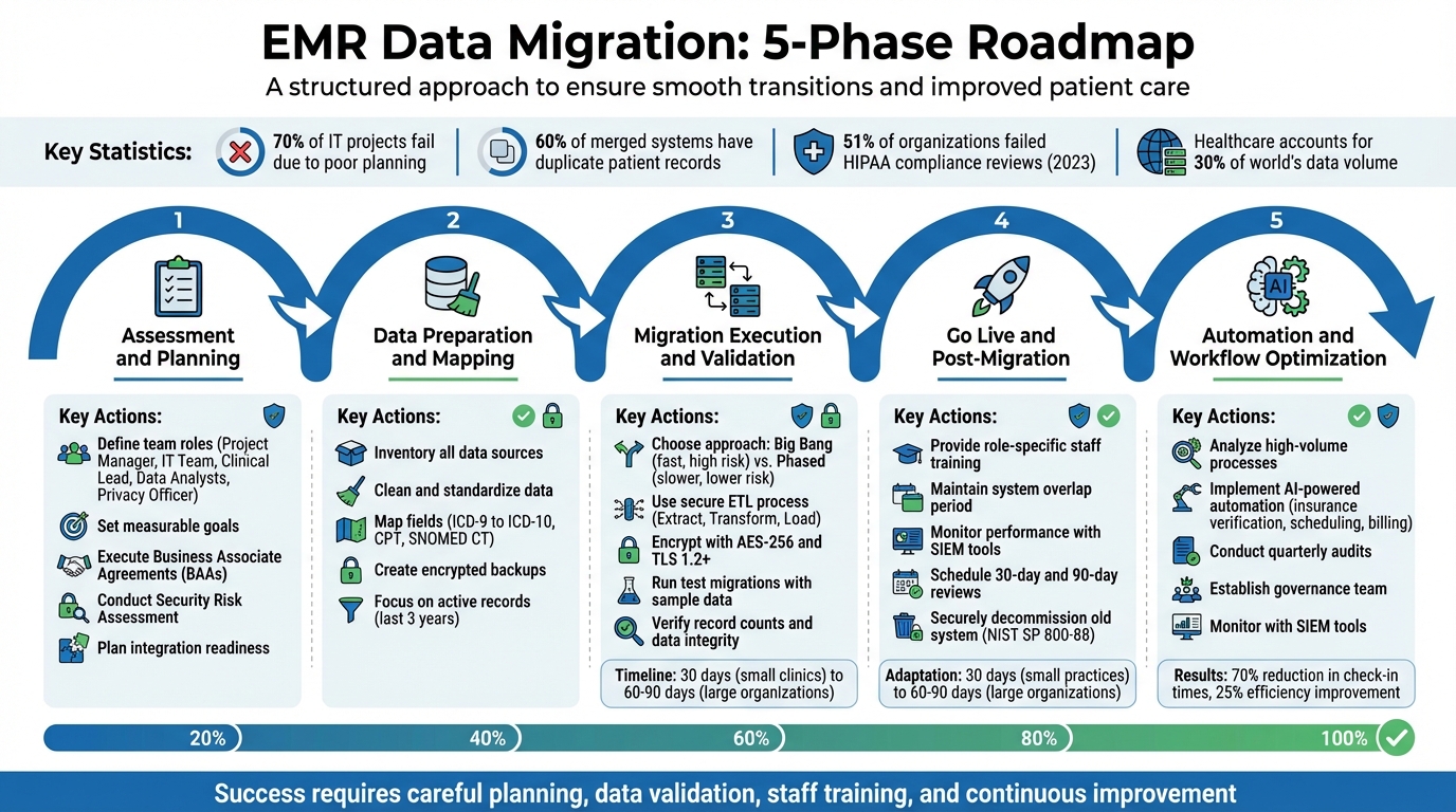 5 Phase EMR Data Migration Process for Healthcare Clinics