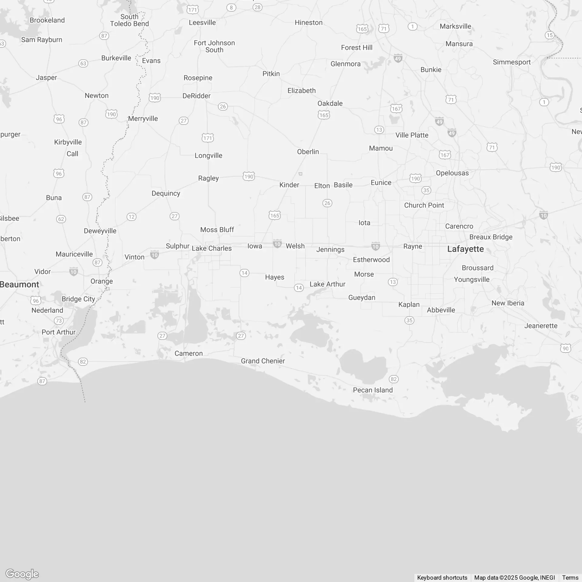 Elite Towing Southwest Louisiana Service Map