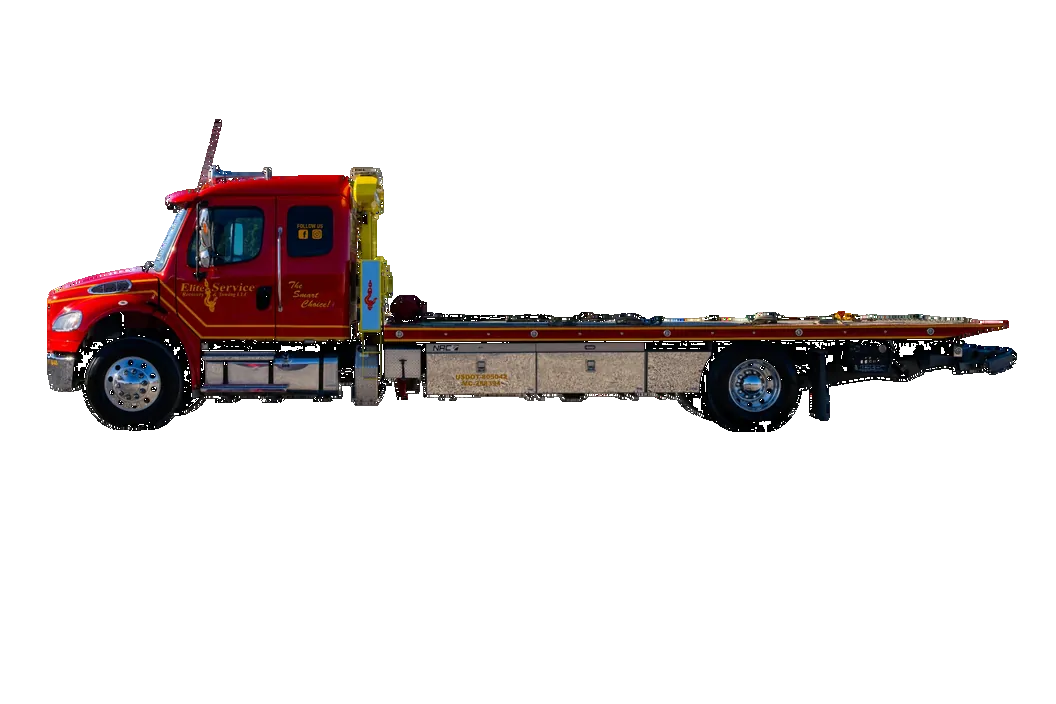 Elite Service Red Flatbed Tow Truck
