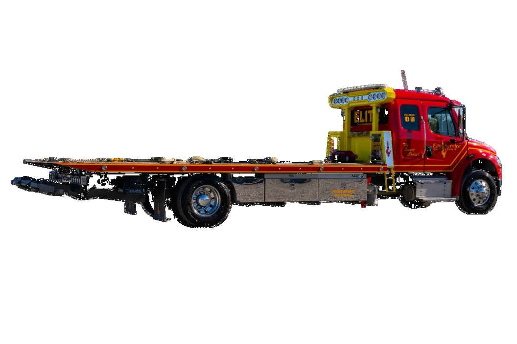 Elite Wrecker Flatbed Tow Truck Side View