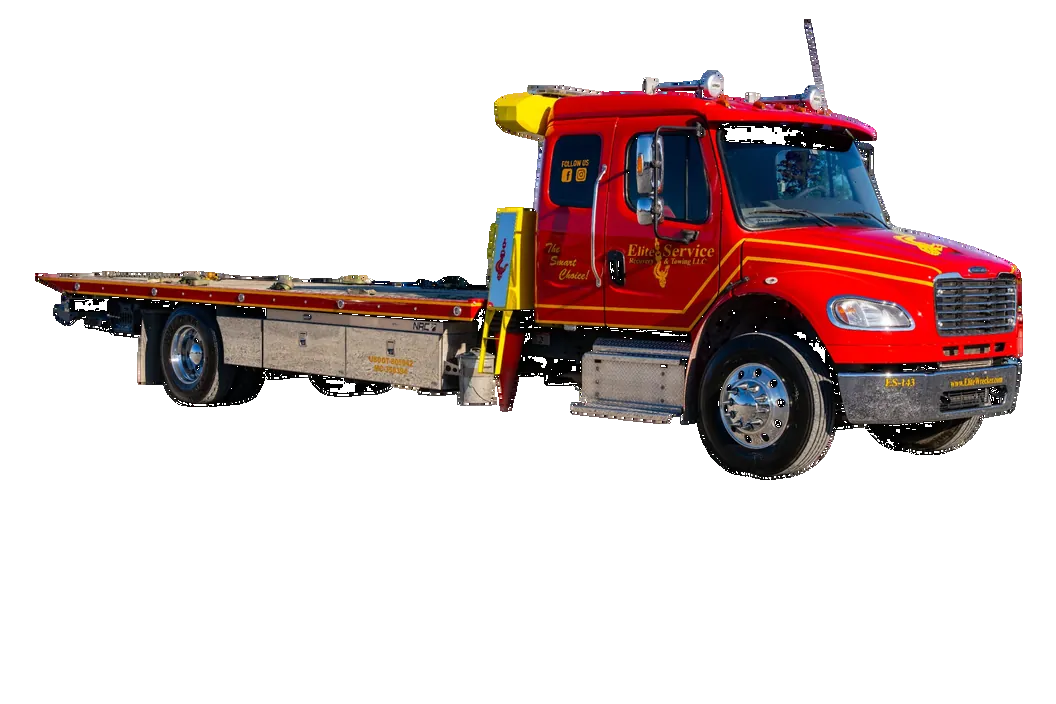 Flatbed Tow Truck Front Quarter View
