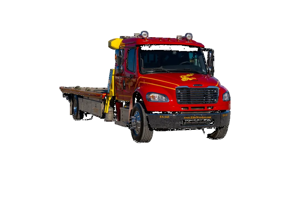 Flatbed Tow Truck Three Quarter View