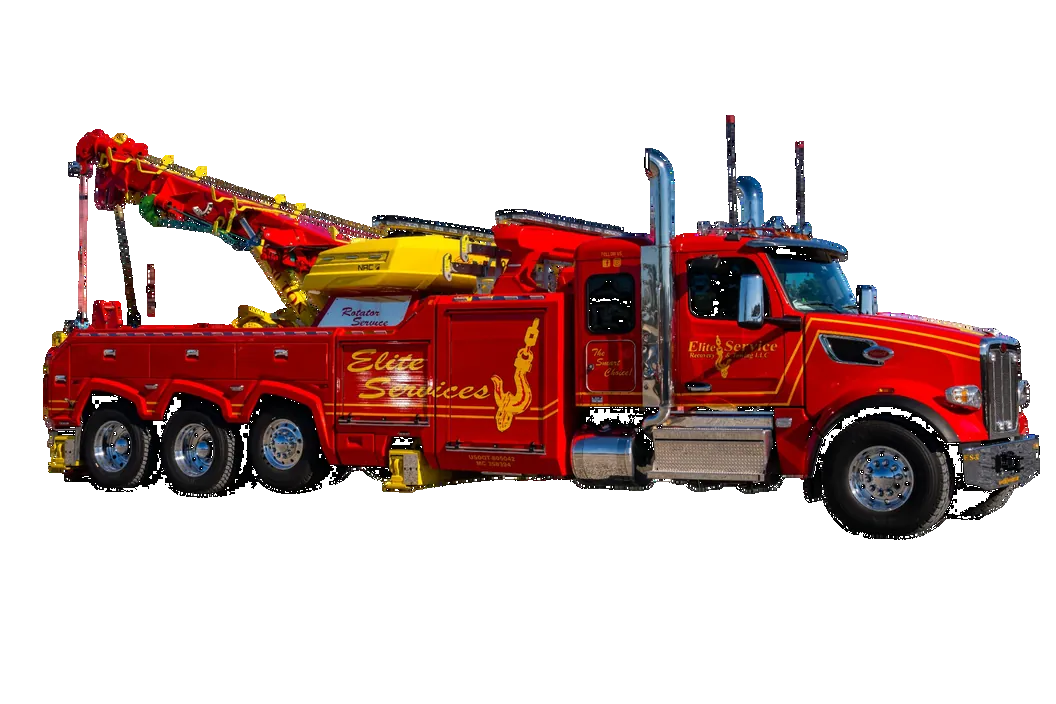 Red Rotator Truck Full Driver Side