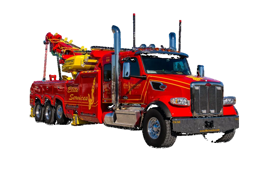 Recovery Wrecker Front Corner With Boom
