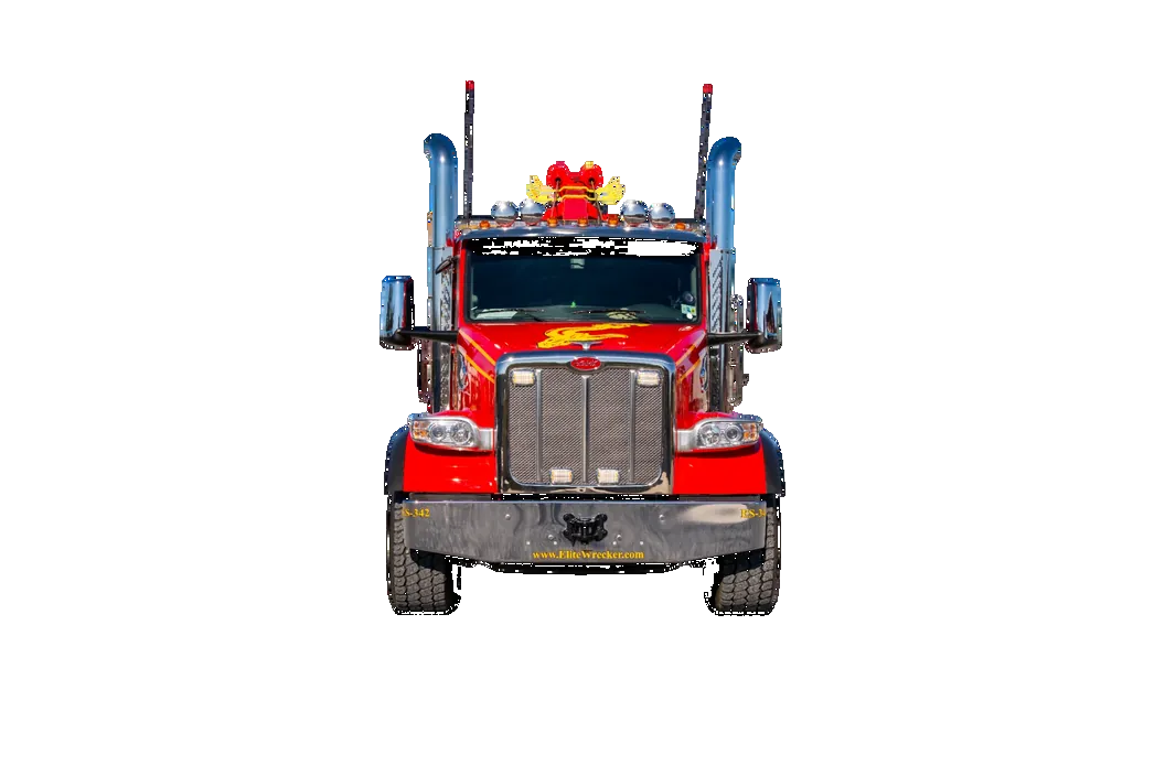 Red Heavy Wrecker Head On View