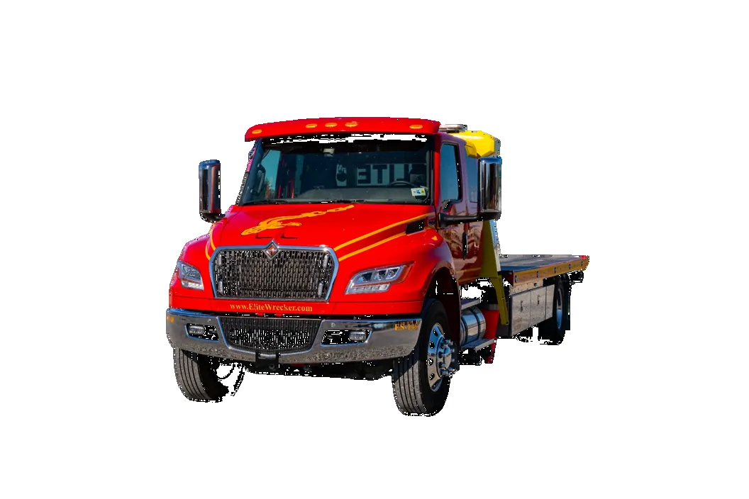 Red Rollback Tow Truck Front Angle