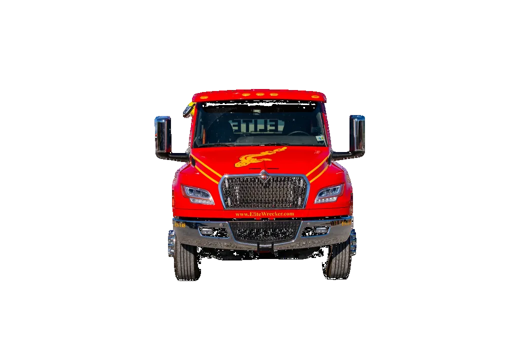 Flatbed Truck Straight Front Grille View