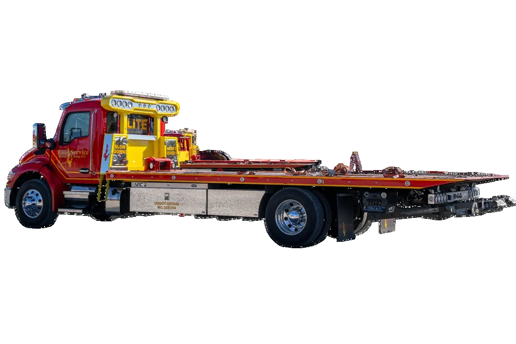 Flatbed Carrier Showing Yellow Cab Guard