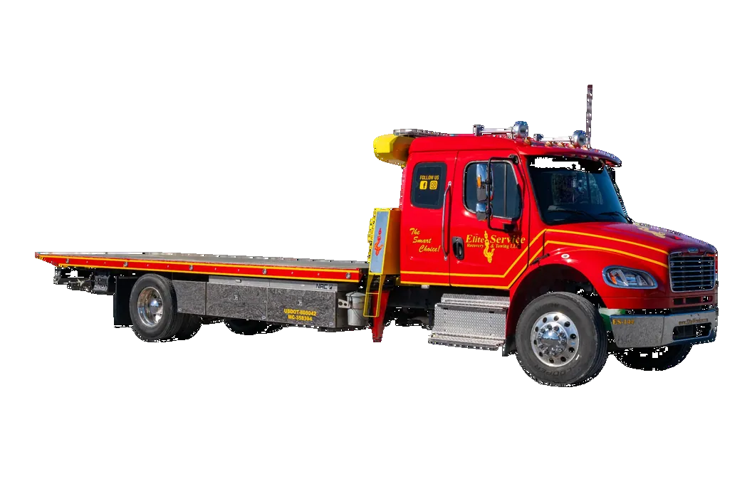 Red Rollback Truck Front Right Perspective