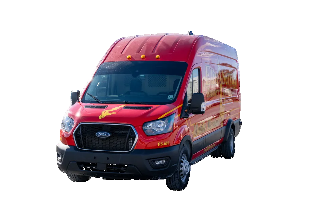 Red Mobile Mechanic Van Front Angle