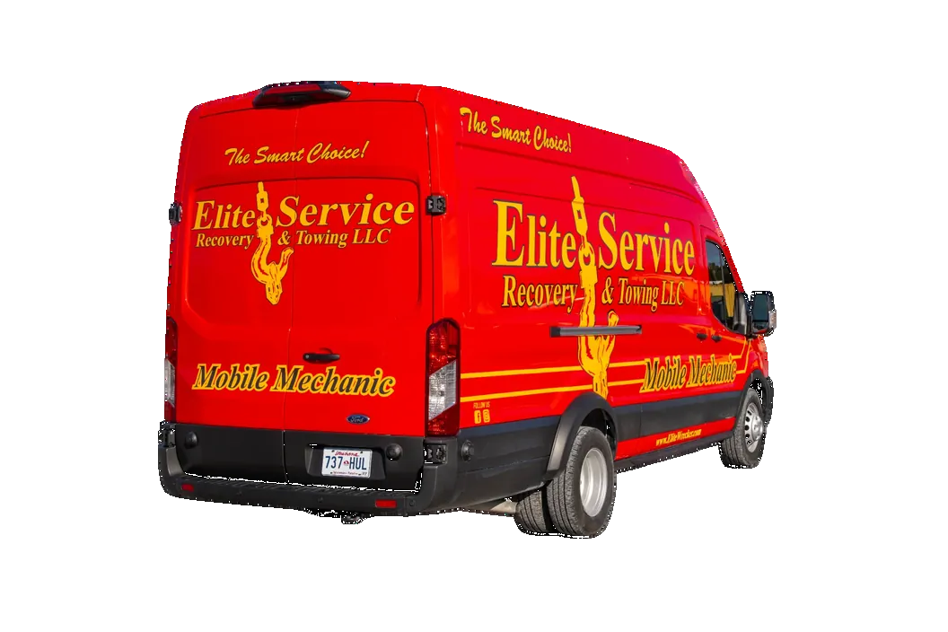 Red Recovery Van Left Rear Angle