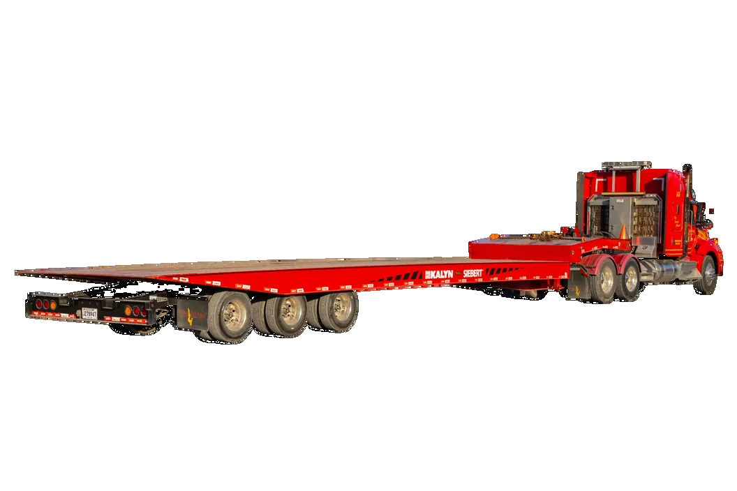 Heavy Haul Trailer With Red Tractor