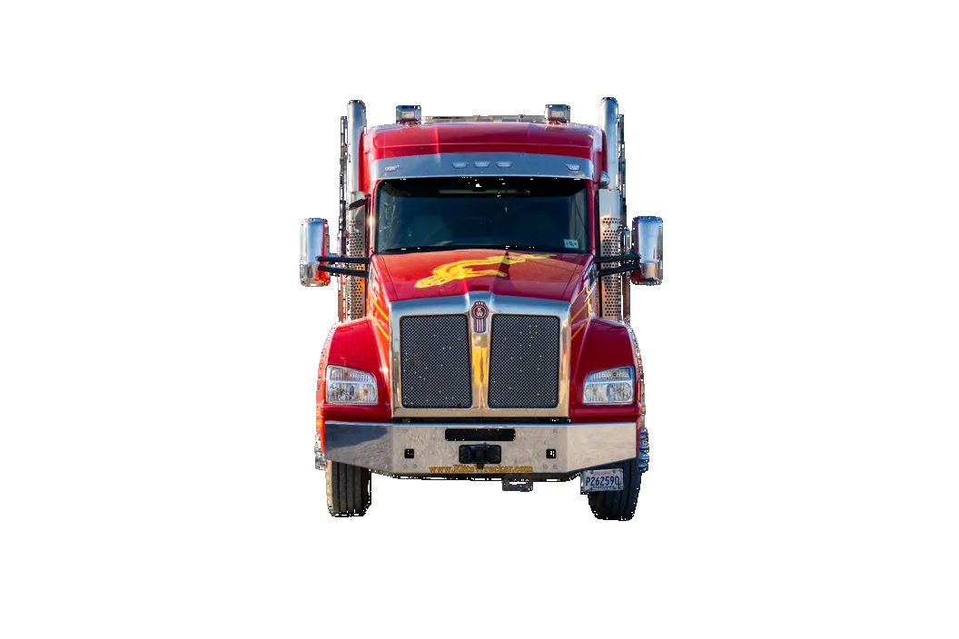 Red Semi Tractor Straight Front View