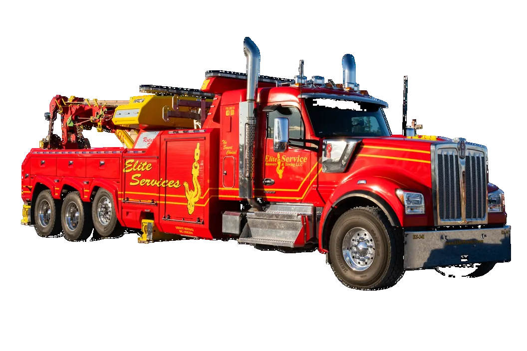 Red Heavy Wrecker Front Quarter Profile