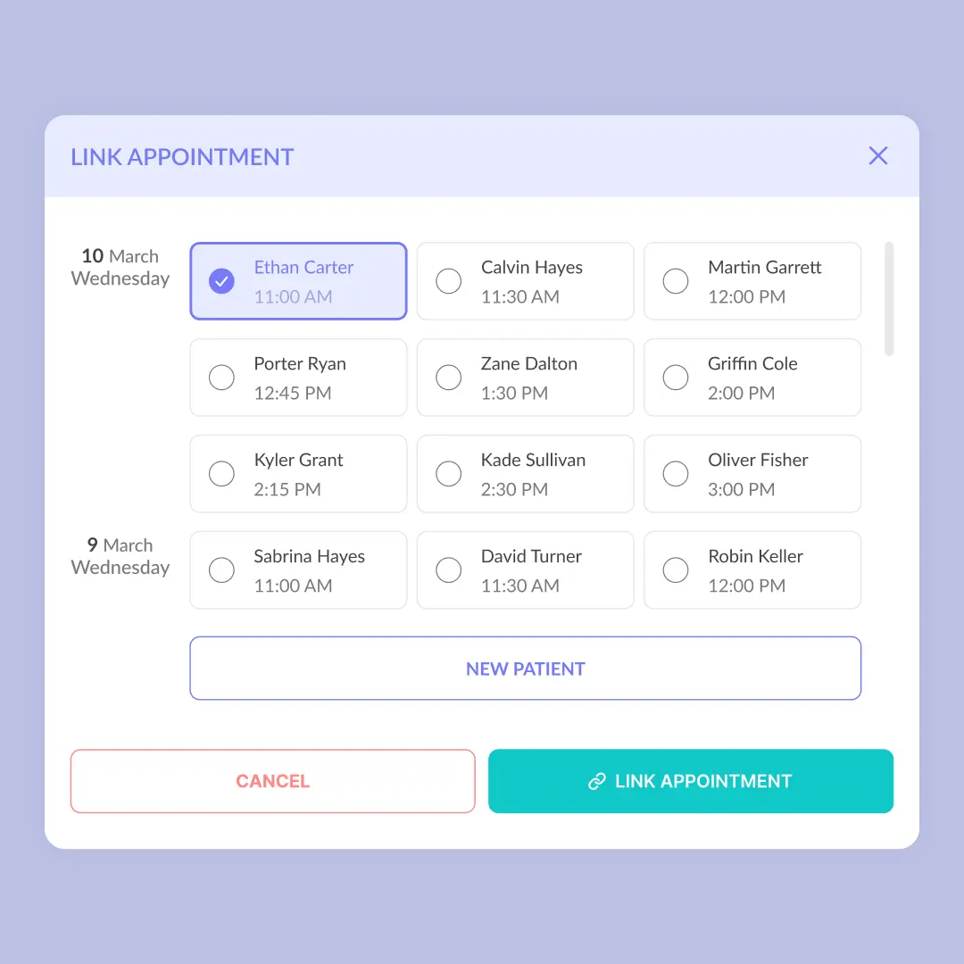 Appointment List Pulled from Veradigm EHR in Marvix