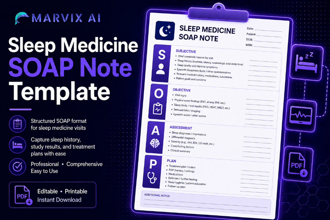 Sleep Medicine SOAP Note Template – Free Template, Example & PDF | Marvix AI