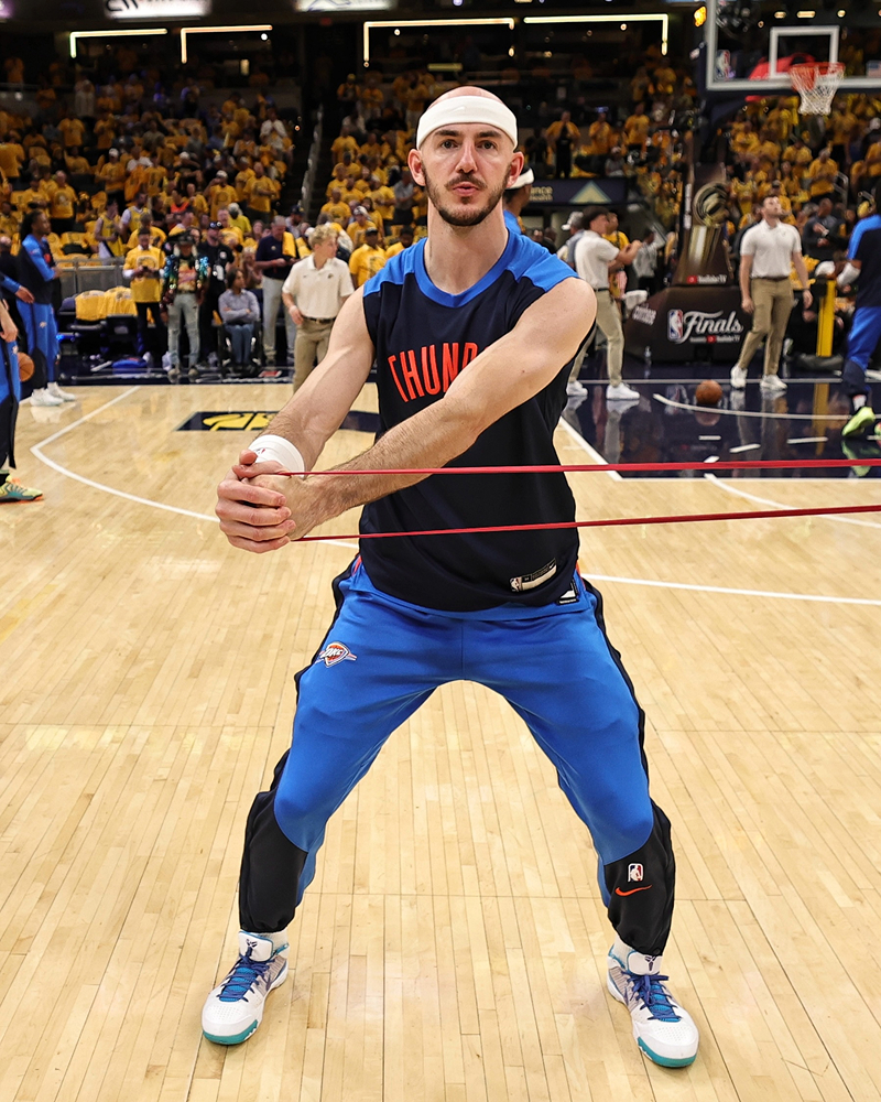 NBA player meditating with eyes closed.