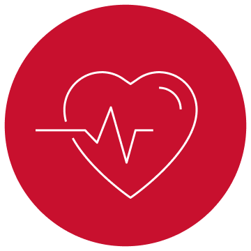 Heart with pulse line icon