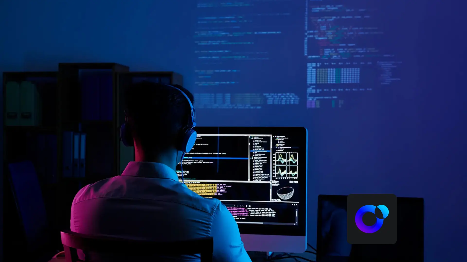 B2B marketer reviewing programmatic advertising dashboard on laptop