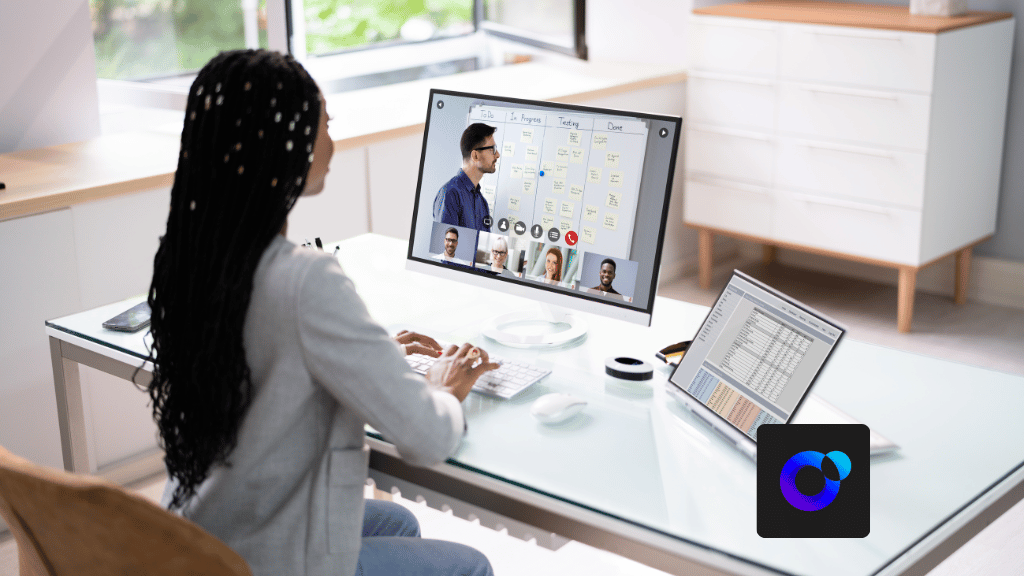 Futuristic virtual event concept showing 2026 digital event trends