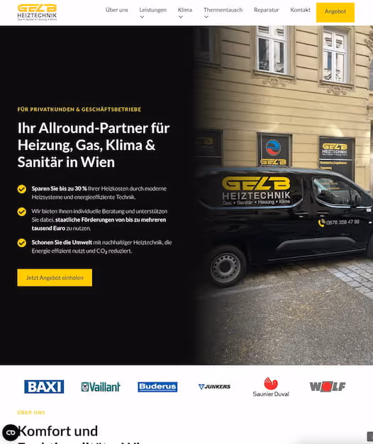 Gelb Heiztechnik GmbH: Hero-Header Hochformat: Hero-Header Hochformat
