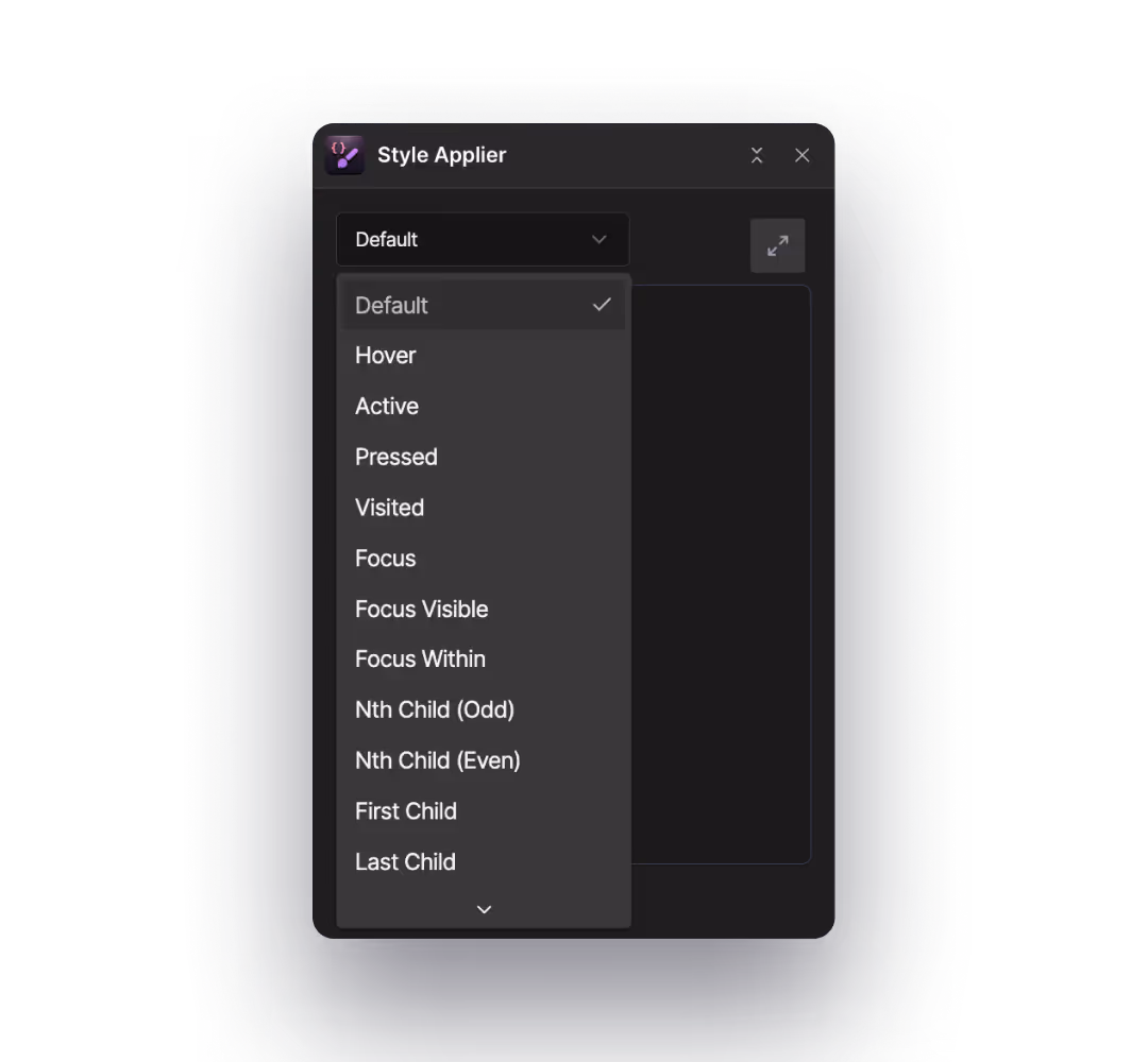 Step 3: Choose the element state from the dropdown