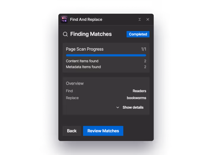 Use case 1: Fixing the same word or typo across multiple pages Image