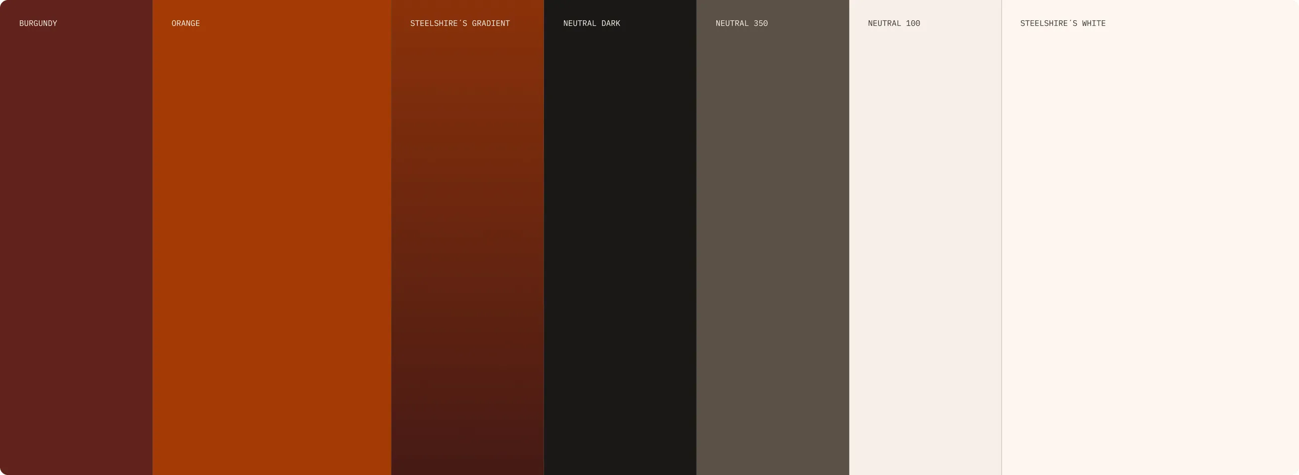 Steel Shire brand colour palette