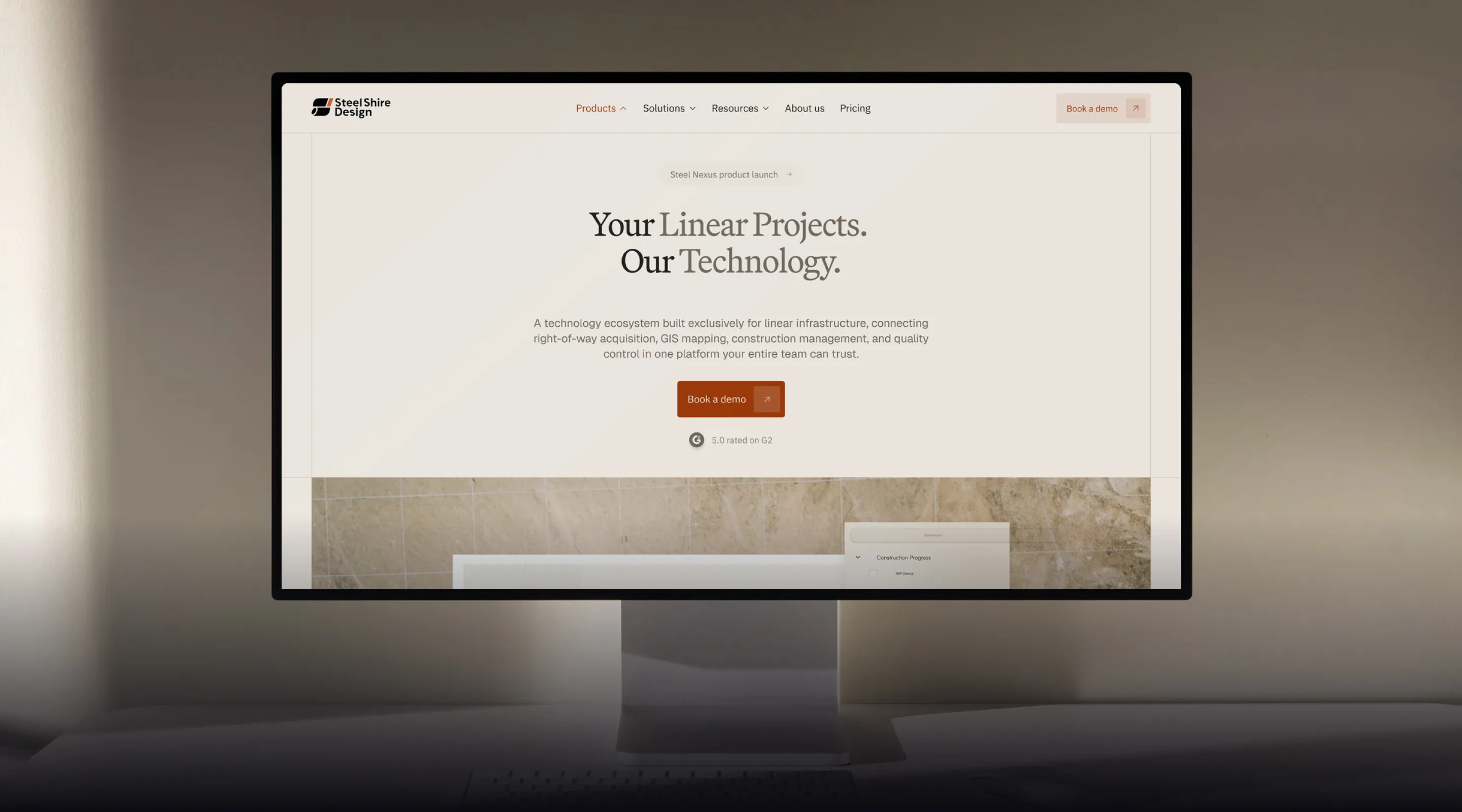 Steel Shire Design website on a desktop monitor