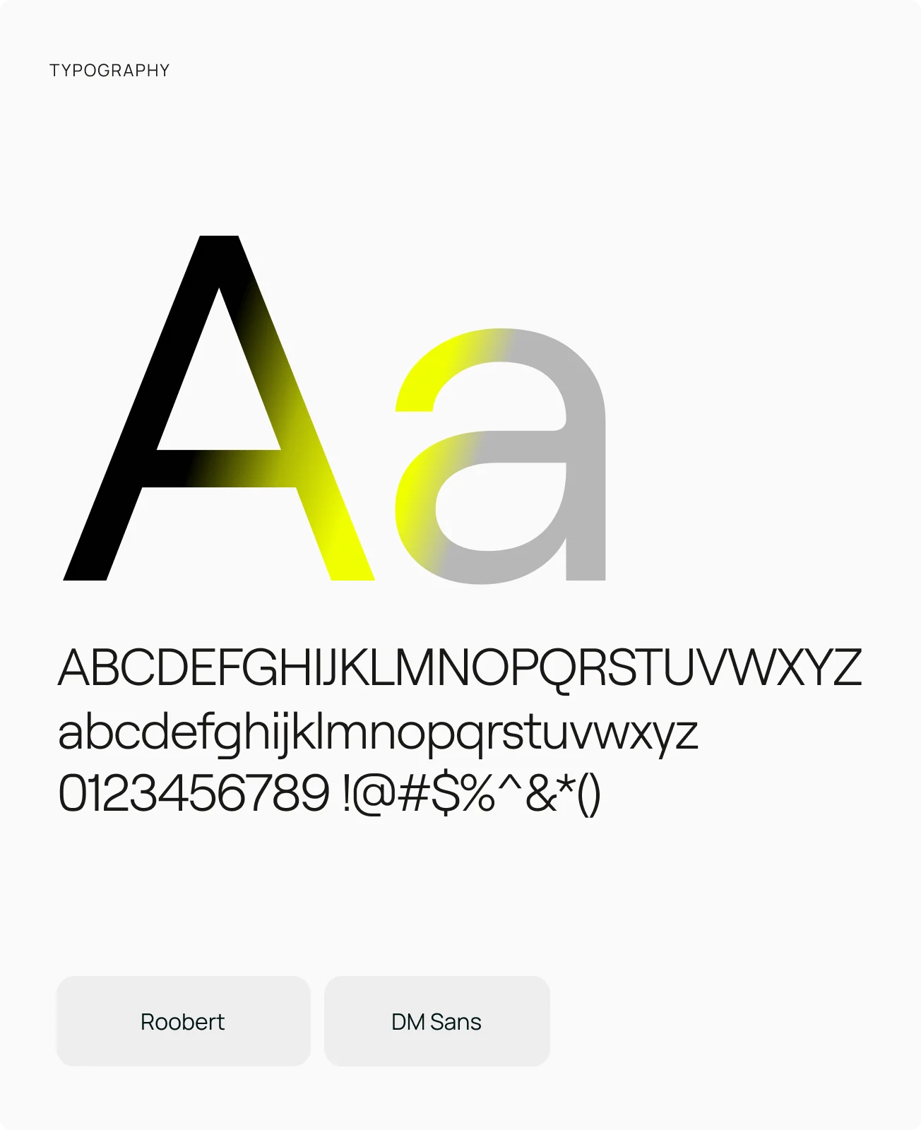 Pivot typography specimen in Roobert and DM Sans