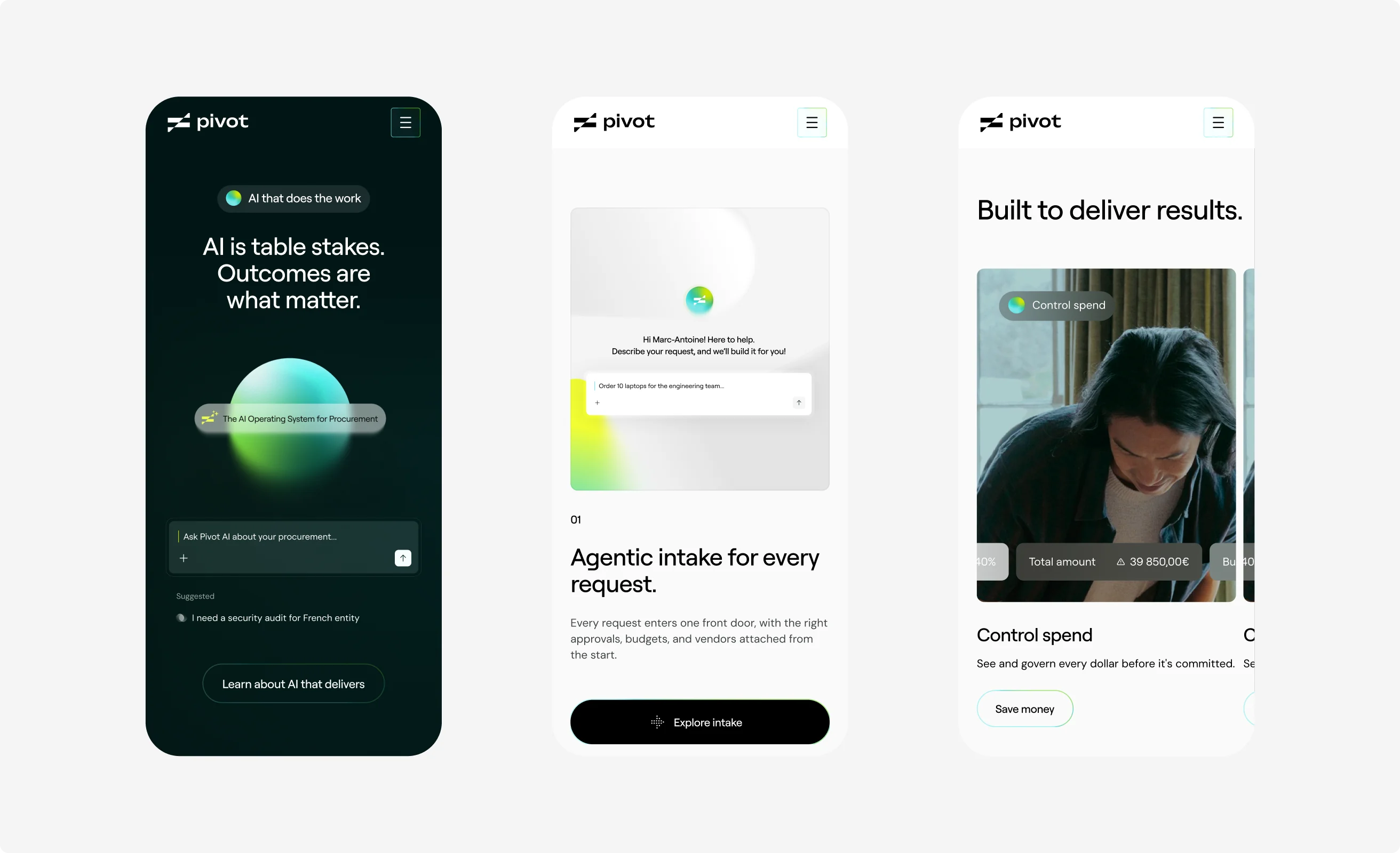 Pivot website pages on mobile