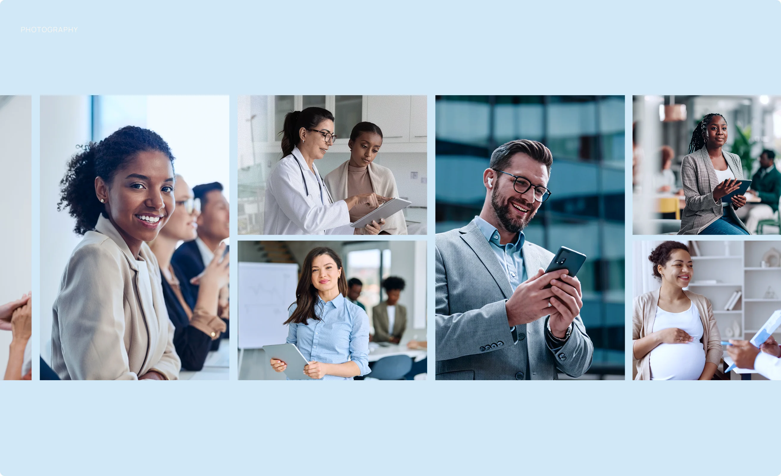 Proximal brand photography of members and clinicians