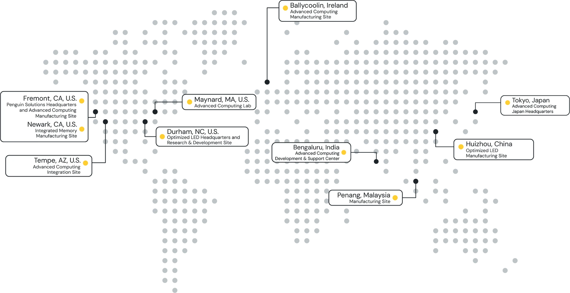 Global map of office and facility locations