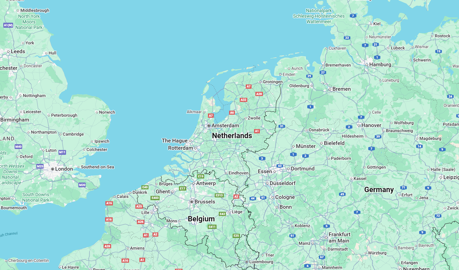 Kaart van de binnenstad van Utrecht op Google Maps