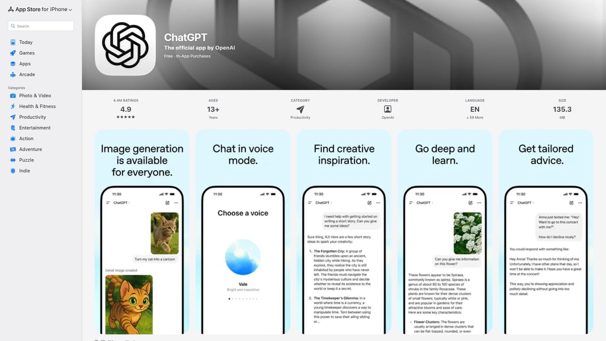 Top 7 Best AI Apps for iPhone to Try in 2025 - ChatGPT by OpenAI