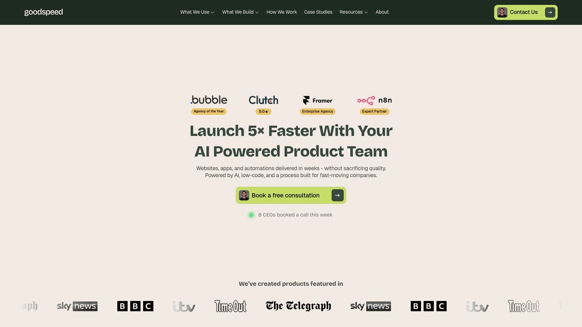 7 Essential Agencies Building Bubble MVP in 2026 - Goodspeed Studio