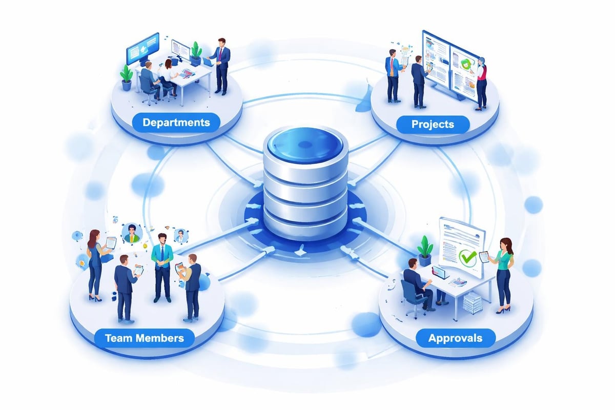 Database relationships in enterprise workflows