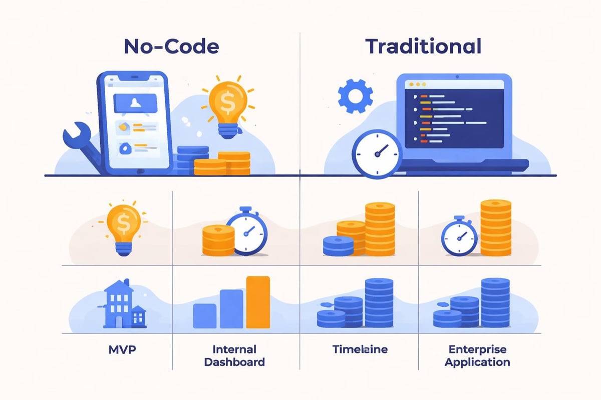 No-code vs traditional development costs