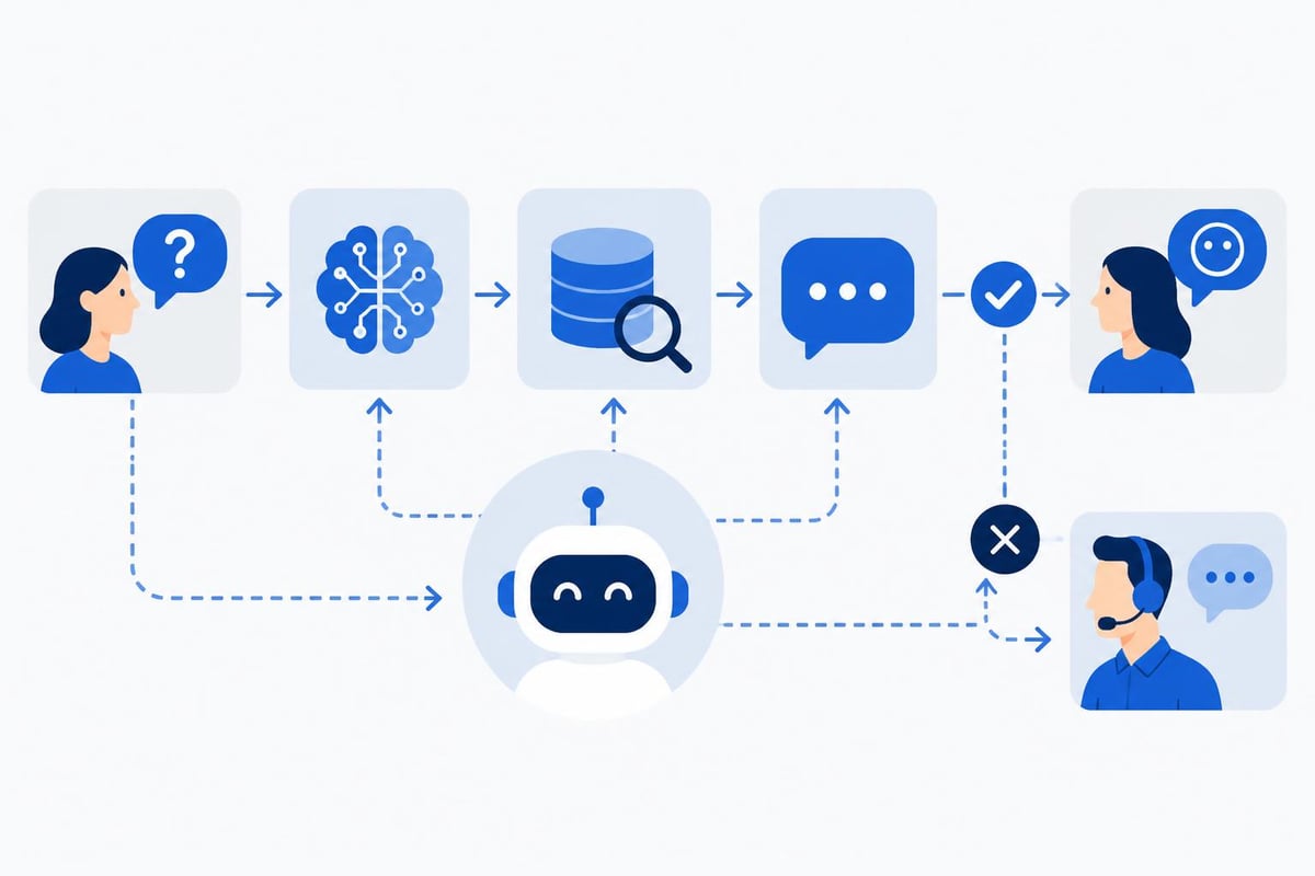 AI chatbot system handling customer queries