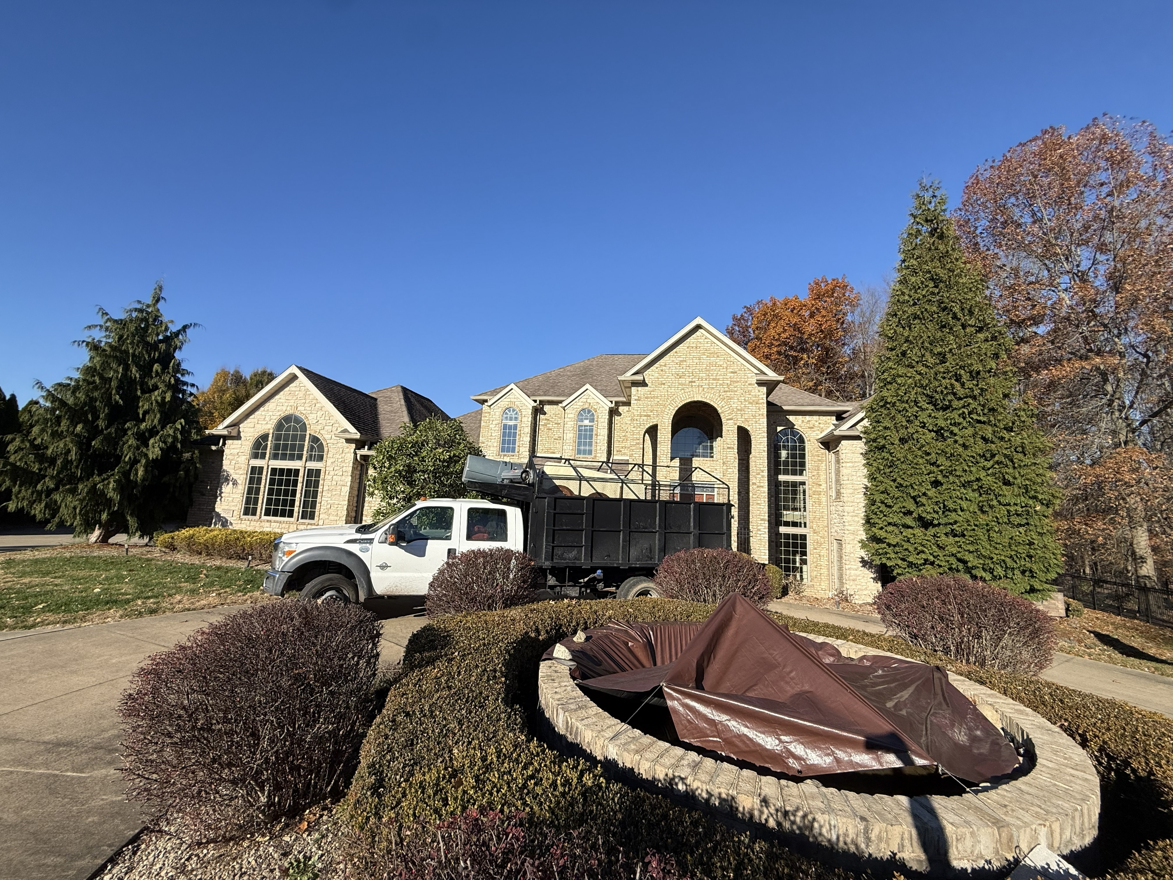 Junk Truck in Front of Beautiful North Canton Home