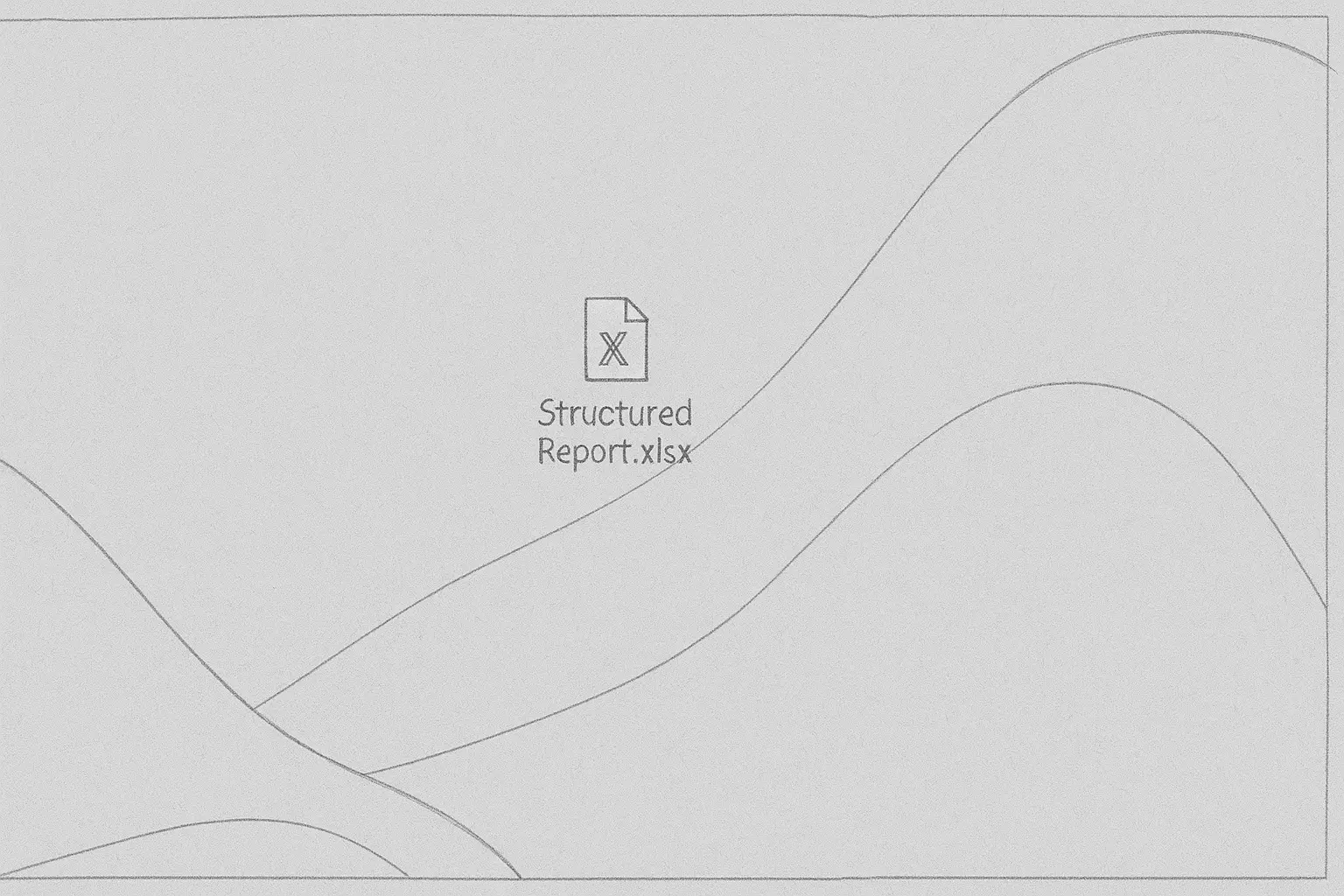 Wireframe outline of a single one file on a desktop
